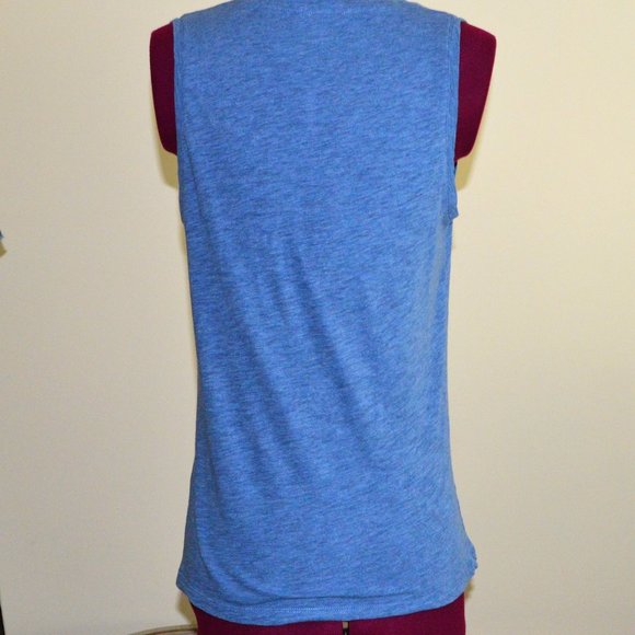 Madewell S Blue Sleeveless V-neck Tank Top - Picture 3 of 7